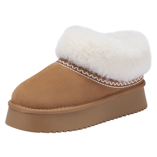 热风加绒雪地靴女鞋2025年冬季新款厚底绒绒靴户外棉鞋保暖毛毛鞋