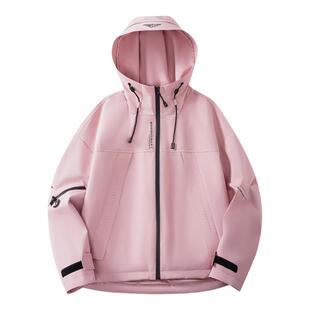 雅鹿2025新款冲锋衣时尚休闲户外韩版外套连帽防风YSX11B33860