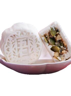 经典五仁月饼米皮糕点手工现炒