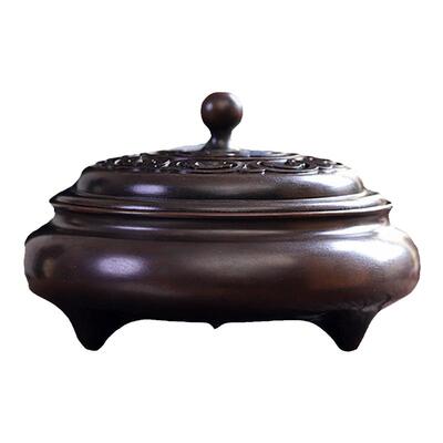 功德坊大号苏工铜香炉手染可把玩