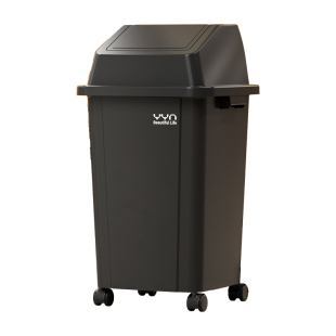 商用带轮垃圾桶带无盖家用大容量大号厨房别墅庭院60升40咖啡店20