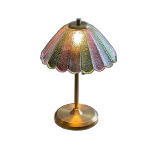 法式美式中古复古彩色裂纹琉璃氛围卧室茶几酒店轻奢装饰蝶梦台灯