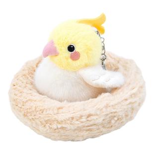 OCE可爱小鸟挂件公仔麻雀鹦鹉仿真玩偶钥匙扣毛绒玩具书包挂饰
