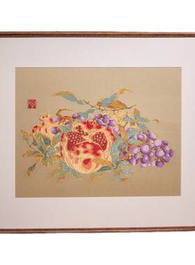 南京云锦研究所榴开百福装饰画