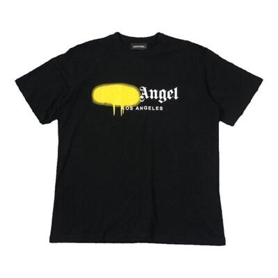 美潮流喷漆哥特字天使angel多地巡游棕榈palm短袖T恤宽松oversize