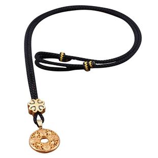 半成品项链绳黑色皮绳黄金吊坠挂绳金佛配绳玉佩挂件绳子男女高档