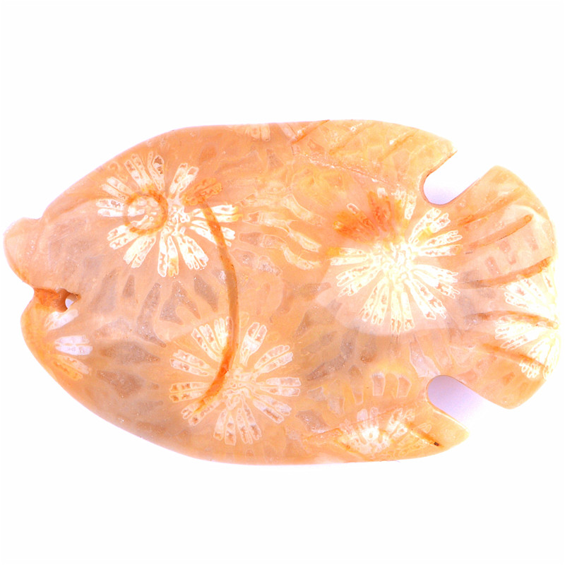 化石天然珊瑚玉挂饰吊坠