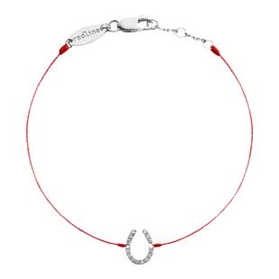 redline/红绳女士2023新Cheval0.04克拉马蹄铁圆形钻石金绳制手链