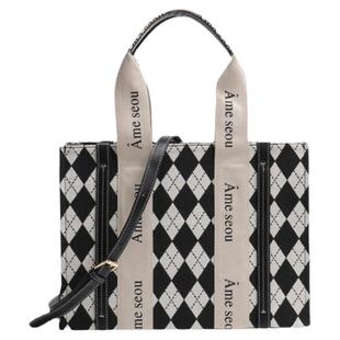 时尚女包2022新款千鸟格托特包菱格复古大容量上课包通勤包斜跨包