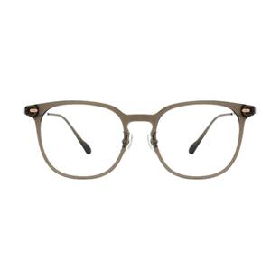 镜宴近视眼镜框钛架冷茶色GM款素颜眼镜女配度数依视路防蓝光4052