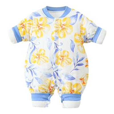 秋冬夹棉保暖宝宝连体衣棉服哈衣