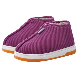 老人手工棉鞋女家居老年人牛筋底防滑保暖鸡婆鞋包跟棉拖鞋男冬季