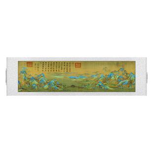 千里江山图卷轴装饰画新中式客厅沙发背景墙挂画茶室古风山水画