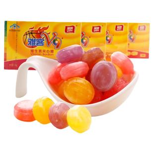 雅客V9牌夹心糖果48g*4盒多口味硬糖水果糖果散装办公室小零食品