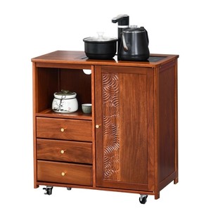 移动茶水柜客厅桌边泡茶台烧水壶一体实木茶柜办公室茶具阳台茶几