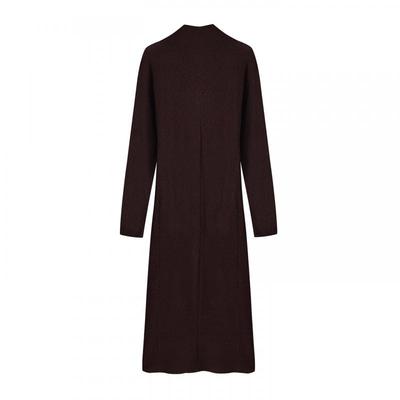 25秋冬乌木色半高领长袖连身裙