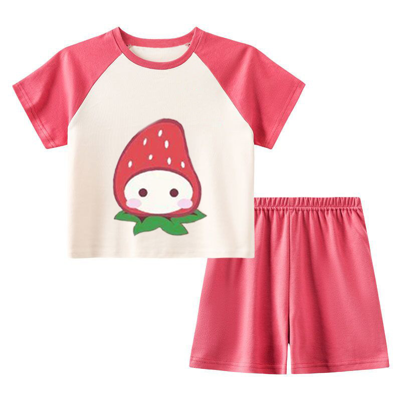 女童睡衣夏季薄款儿童睡衣中大童女孩卡通睡衣女夏天套装家居服