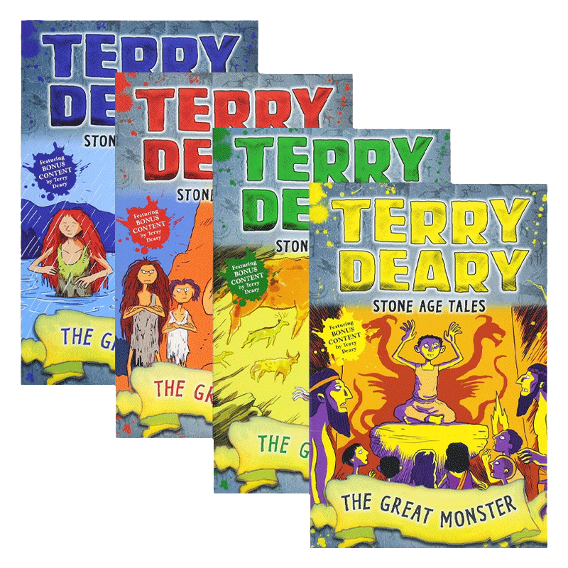 石器时代的故事4册 英文原版 Terry Deary's Historical Talesy Stone Age Tales 大洞穴 大风暴 儿童章节桥梁小说 进口英语书籍