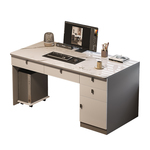 桌子书桌带抽屉台式电脑桌卧室家用实木办公桌现代简约写字学习桌