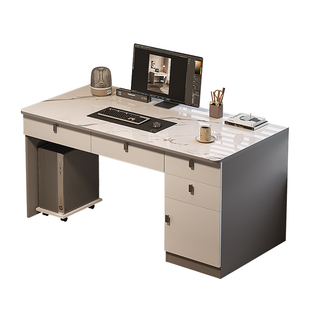 桌子书桌带抽屉台式电脑桌卧室家用实木办公桌现代简约写字学习桌