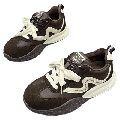 真皮双鞋带休闲运动鞋女