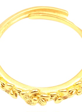 镶钻戒指心形情侣男女款铃铛活口