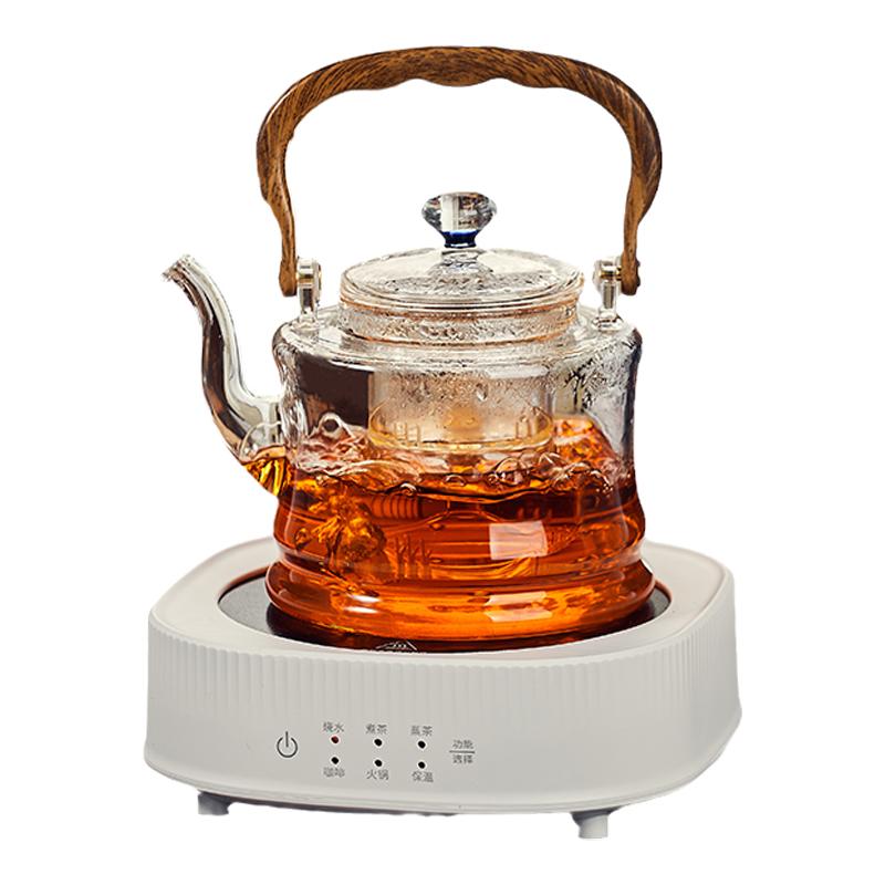 青苹果煮茶壶煮茶器新款加厚玻璃烧水泡茶专用电陶炉围炉煮茶套装