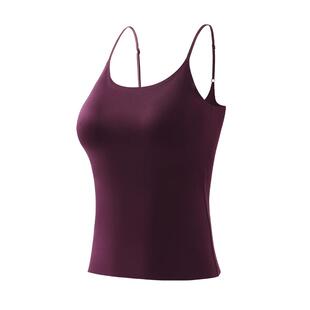 2026春夏吊带美背文胸一体网红爆款内搭无痕带胸垫背心女白色上衣