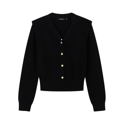 MOFAN摩凡冬新款黑色毛针织衫