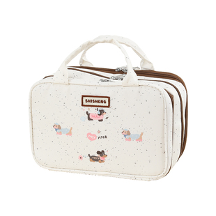 时生腊肠狗化妆包大容量女旅行外出便携化妆护肤品收纳包新款可爱