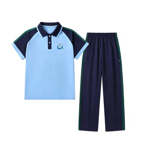 广东清远市统一中小学生校服夏装男女运动服夏季短袖短裤薄款长裤
