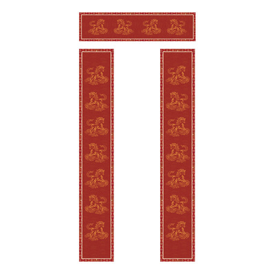 新款微喷复古红书房楹联手写空白对联纸福字斗方书法毛笔门贴做旧