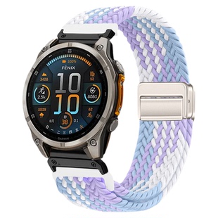 适用于佳明Forerunner255/265表带磁吸编织Venu2腕带245替换带Garmin尼龙舒适跑步手表645music智能运动2Plus