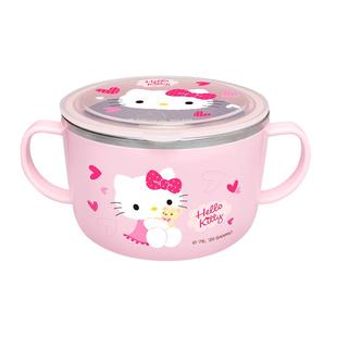 联扣韩国进口儿童碗316不锈钢汤碗带盖小学生专用餐具饭碗面碗