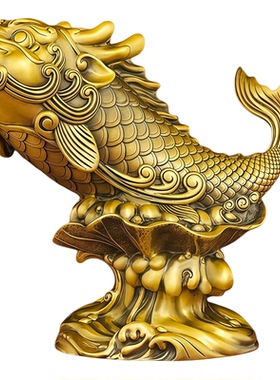 铜鳌鱼摆件装饰家居客厅办公室