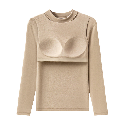 双面德绒保暖内衣宁馨曼带胸垫女