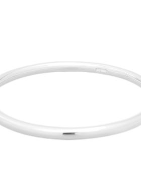 亮银阁光面圆银手镯9999足银圆环女款简约手环送妈妈老婆女友生日