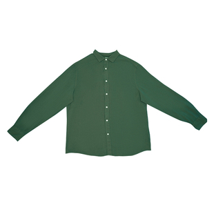 CHARLES TYRWHITT2025夏季商务修身男士柔软透气橄榄绿纯亚麻衬衫