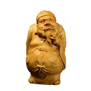 黄杨木雕手把件财主爷男士随身把玩件木质雕刻工艺品文玩财地主