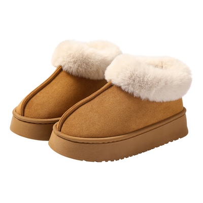 猫人4CM厚底毛绒鞋加厚加绒防滑