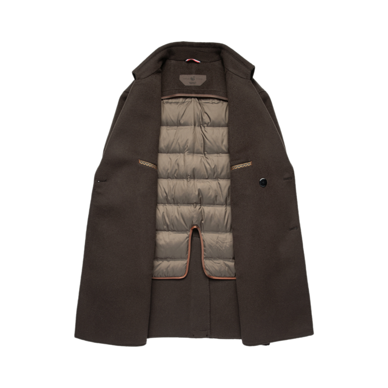 皮尔卡丹双面羊绒大衣男高端纯羊毛呢子鹅绒内胆保暖外套商务休闲