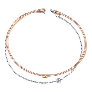 justgold镇金店Felicity2分钻石18K玫瑰金黄金手镯手链7120222D