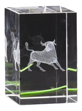 水晶牛摆件送朋友同学孩子创意动物摆件生日礼物镇子写毛笔字压纸