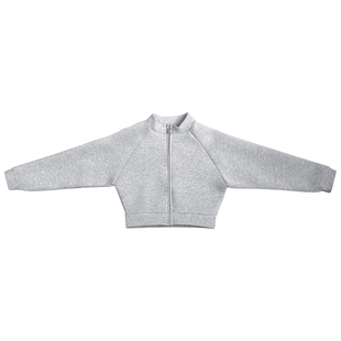 【亏本】新款秋冬款加厚加绒外套女款高档短款上衣美式灰色卫衣