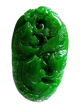新疆和田玉鱼手把件年年有余吊坠