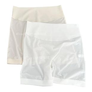 IU同款安全裤女防走光轻收腹夏季打底短裤内裤二合一冰丝白色短款