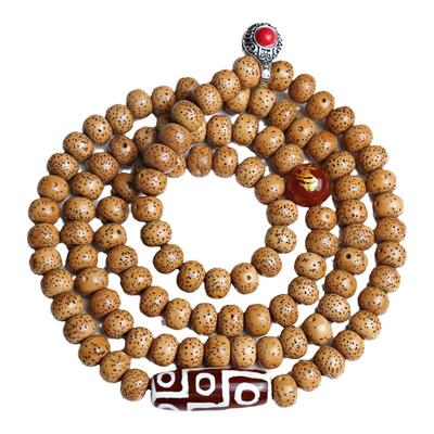 十年陈籽星月菩提佛珠戴脖子的