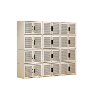 2026新款家用入户门口藤编透气超大多层鞋架子一体靠墙鞋柜收纳柜