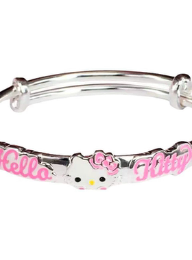 日韩女童三丽鸥凯蒂猫儿童银手镯