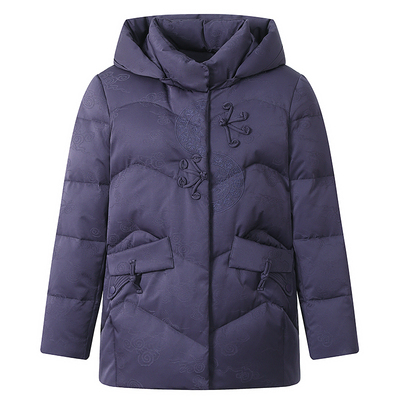 雅鹿短款加厚白鸭绒羽绒服